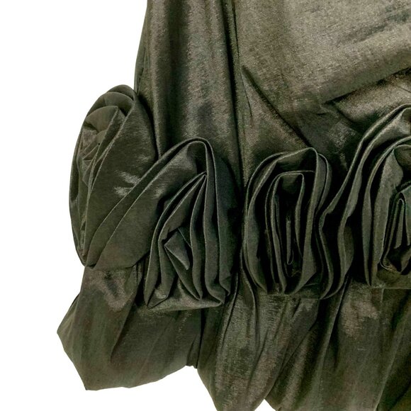 Masquerade Black Strapless 90s Y2K Cocktail Dress Hoco 14/15 Bubble Hem Rosettes - Picture 4 of 10